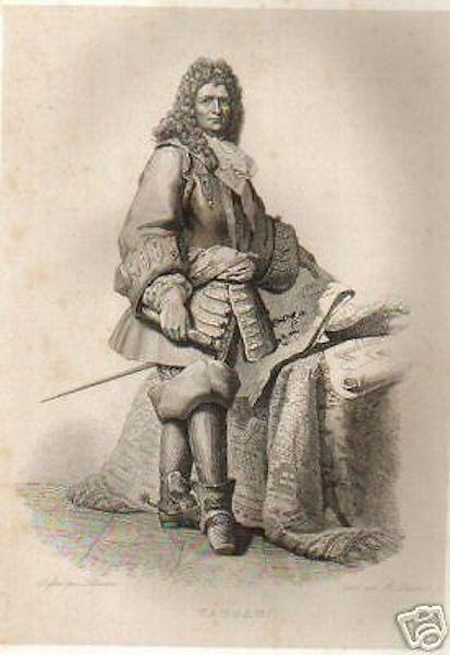 Militaria: Ingegneria, Vauban. Antico Ritratto, Stampa Da Collezione Decorativa, '800