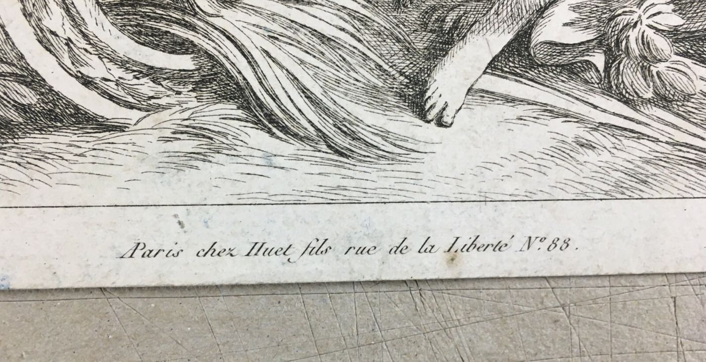 Arte Antica, Artista Huet, Parigi, Incisione Di Pregio, Musica, Angeli, Galline, Oche