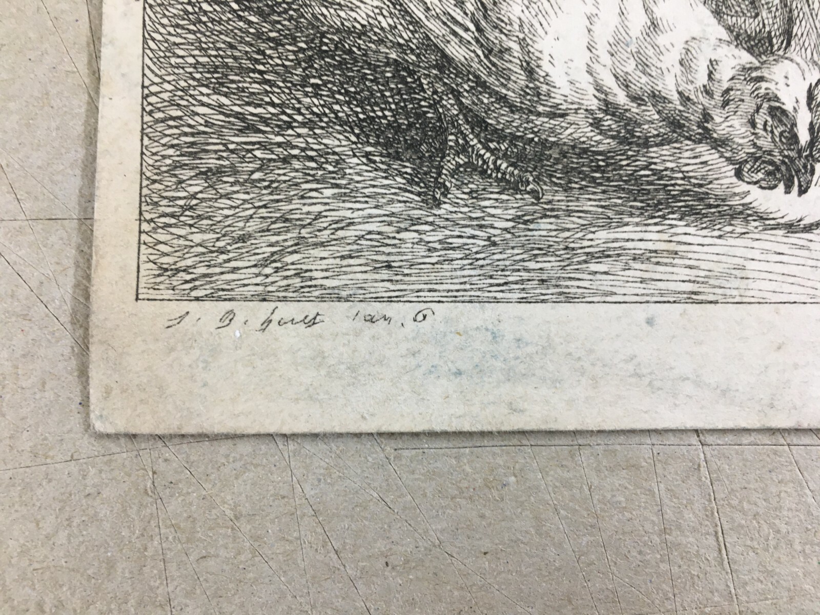 Arte Antica, Artista Huet, Parigi, Incisione Di Pregio, Musica, Angeli, Galline, Oche