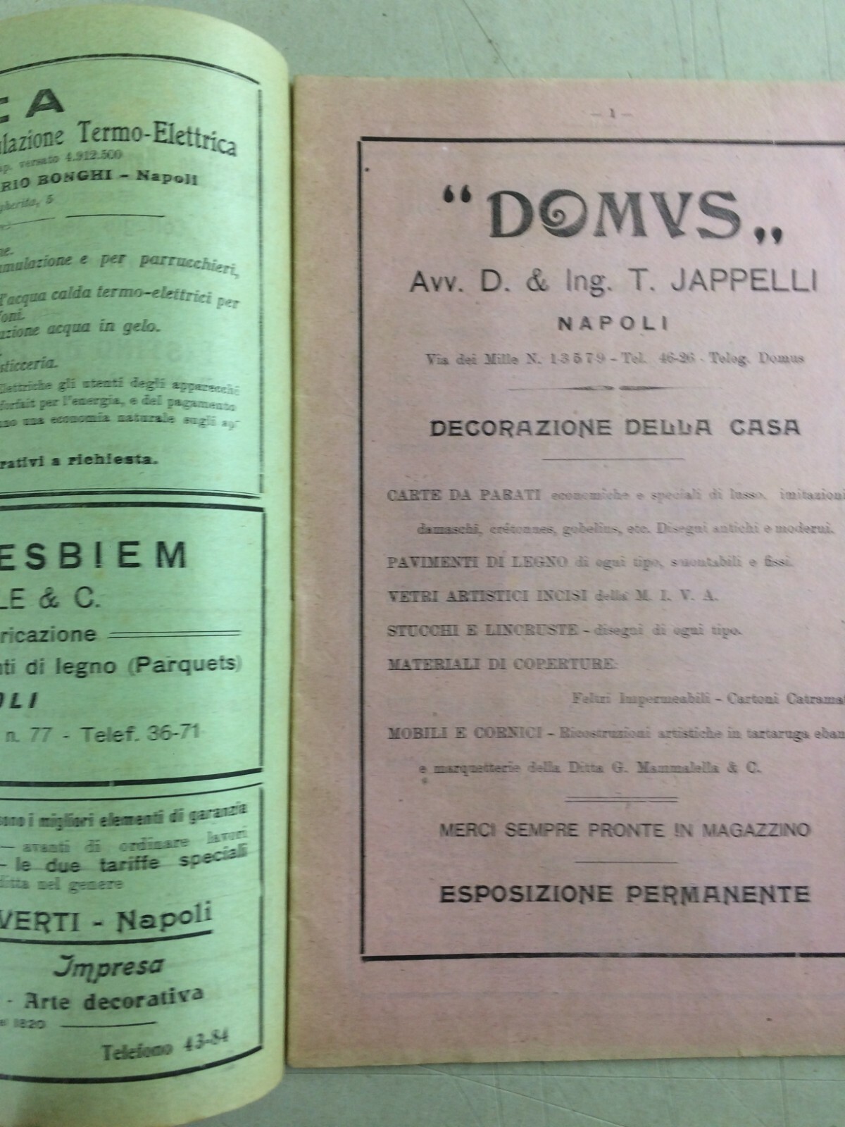 Ingegneria, Edilizia, Materiali E Manodopera: Bollettino Prezzi E Pubblicità, Napoli 1924