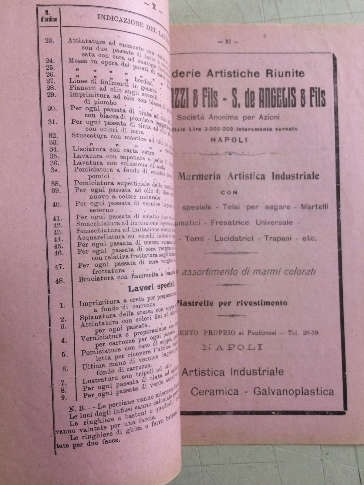 Ingegneria, Edilizia, Materiali E Manodopera: Bollettino Prezzi E Pubblicità, Napoli 1924