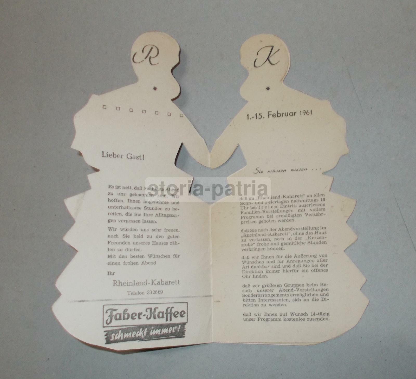 Musica, Spettacolo E Cabaret A Francoforte: Rheinland Kabarett, René Carol, Custor, 1961