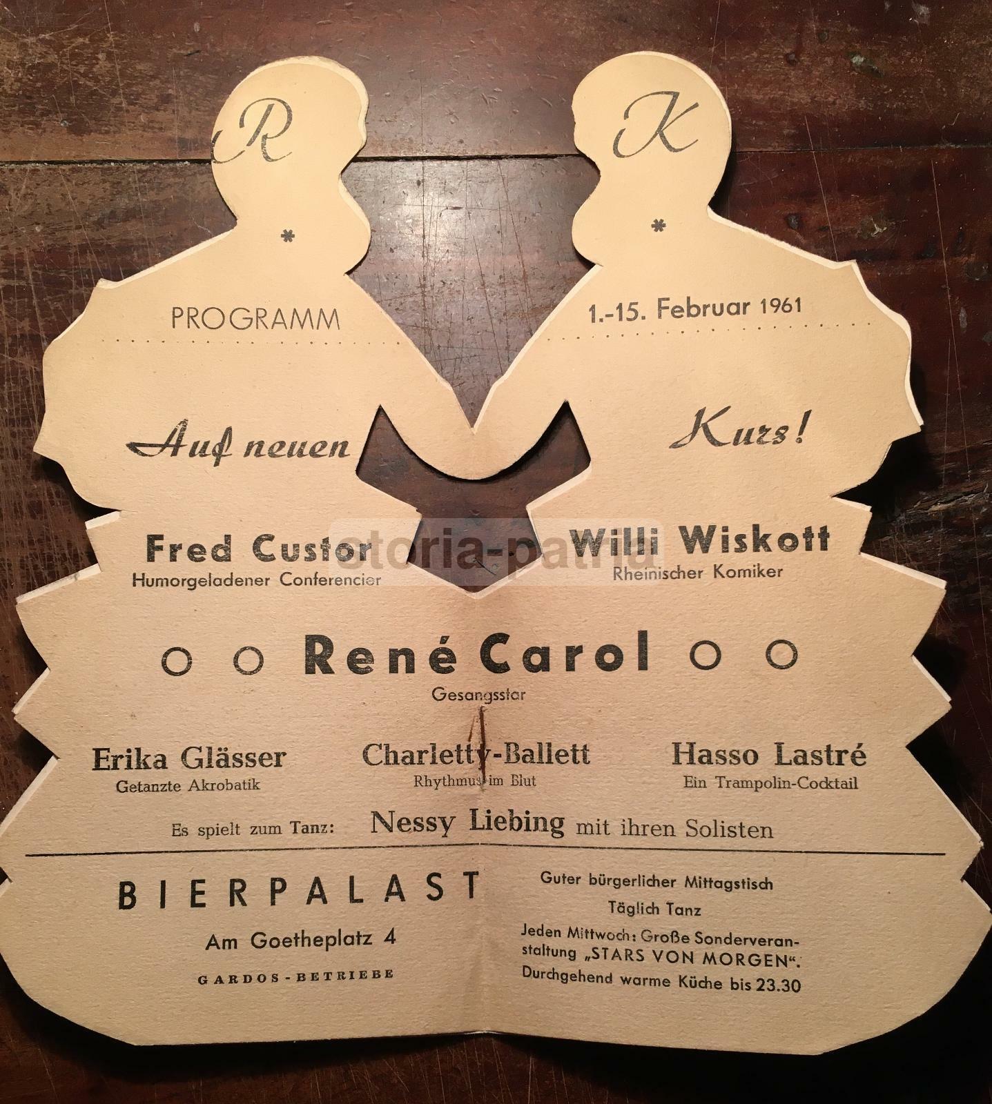 Musica, Spettacolo E Cabaret A Francoforte: Rheinland Kabarett, René Carol, Custor, 1961