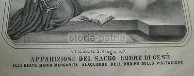 Stampa Popolare Devozionale: Apparizione Del Sacro Cuore A Margherita Alacoque
