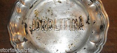 Idrolitina: Vassoio Pubblicitario d'Epoca In Metallo