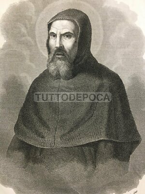 San Giuseppe Da Copertino: Incisione Originale All'Acquaforte Di G. Marri, Puglia, XIX Secolo