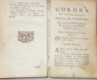 Officium Septem Dolorum Beatae Mariae Virginis, S. Bonaventura, Napoli, 1722
