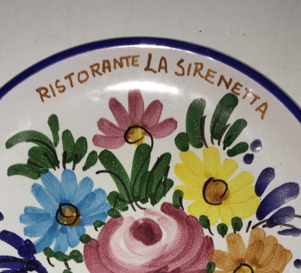 Abruzzo, Pescara, Ceramica Pubblicitaria, Ristorante, Piatto Floreale Da Collezione