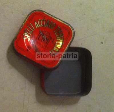 Scatola Pubblicitaria Vintage Spilli In Acciaio Cgm Domus