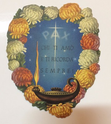 Puglia, Trani, Orfanotrofio: Inusuale Santino Con Decori Floreali E Crisantemi