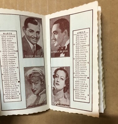 Antico Calendarietto Pubblicitario Casa Luigi, Bari, 1936   Cinema