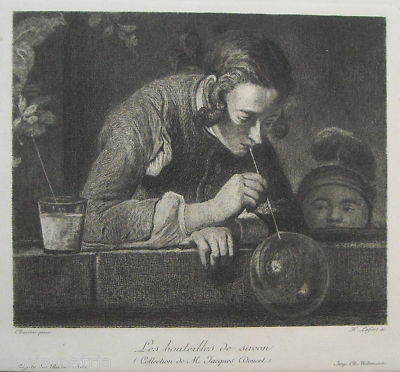 Bolle Di Sapone (Les Bouteilles De Savon), Incisione Di H. Lefort Da Chardin
