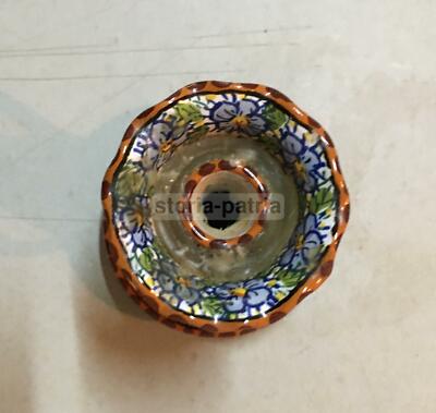 Arte Abruzzo, Rapino: Ceramica Floreale Policroma Porta Candela Vitacolonna