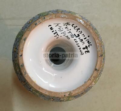 Arte Abruzzo, Rapino: Ceramica Floreale Policroma Porta Candela Vitacolonna
