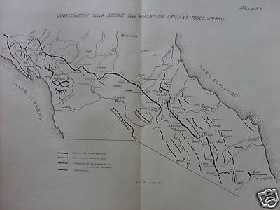 Mappa Della Dorsale Dell'Appennino Emiliano Tosco Umbro