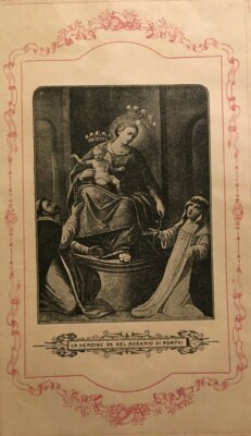 Arte Devozionale: Madonna Del Rosario Di Pompei. Inusuale Grafica Decorativa, Stampa