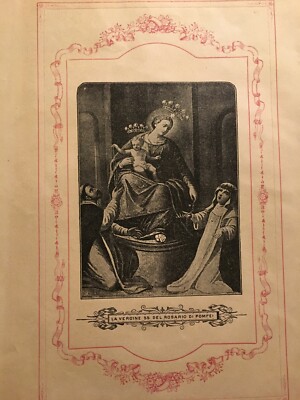 Arte Devozionale: Madonna Del Rosario Di Pompei. Inusuale Grafica Decorativa, Stampa