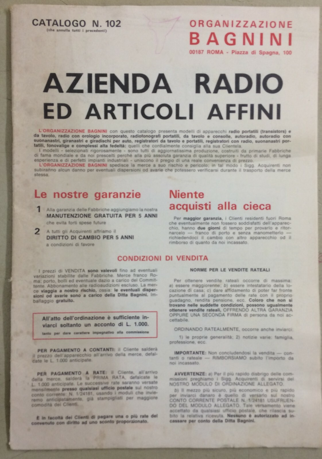 Radiotecnica, Musica, Radio, Roma, Bagnini: Catalogo Illustrato Pubblicitario