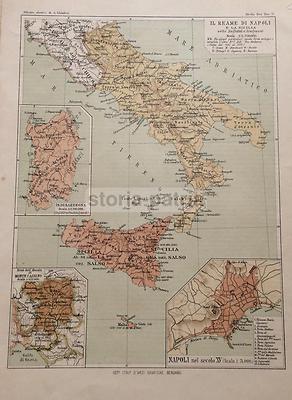 Regno Di Napoli, Sicilia, Sardegna E Sud Italia Sotto Angioini E Aragonesi Mappa