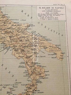 Regno Di Napoli, Sicilia, Sardegna E Sud Italia Sotto Angioini E Aragonesi Mappa