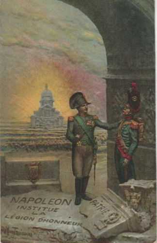 Militaria, Araldica, Legione d'Onore, Napoleone, Mastroianni, Cartolina D'Epoca