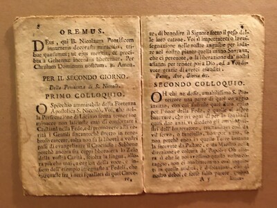 Marche, Puglia: San Nicola Di Bari, Monte Giberto. Rara Antica Edizione Taccari, 1786