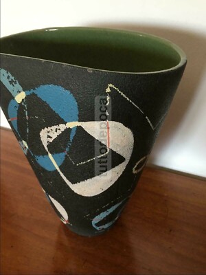 Vaso In Ceramica Con Decoro Astratto, Albisola