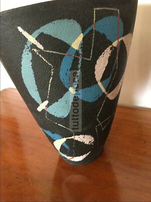 Vaso In Ceramica Con Decoro Astratto, Albisola