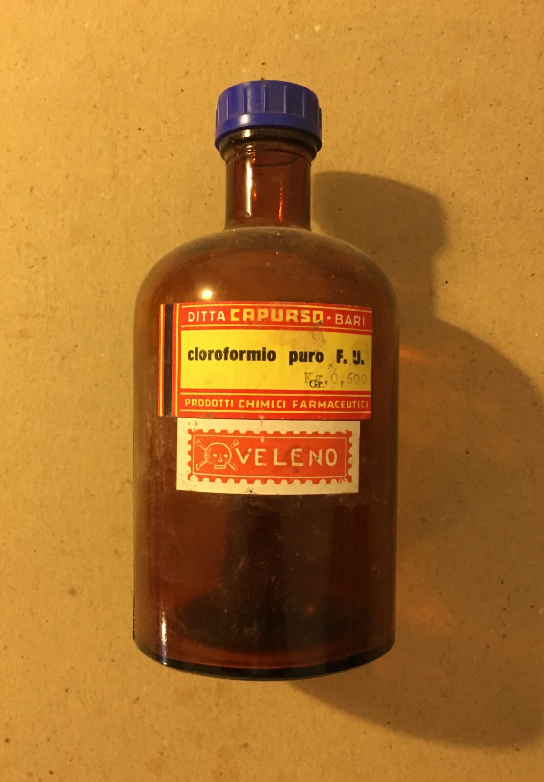 Chimica Farmaceutica Medicina Bari, Ditta Capurso: Bottiglia Da Collezione Vuota