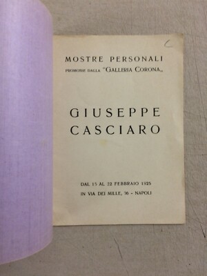 Catalogo Mostra Giuseppe Casciaro: Pitture E Pastelli (1925)