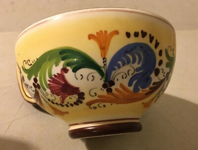 Marmaca, San Marino, Decorativa Tazza In Ceramica Da Collezione, Figurata A Motivi Floreali