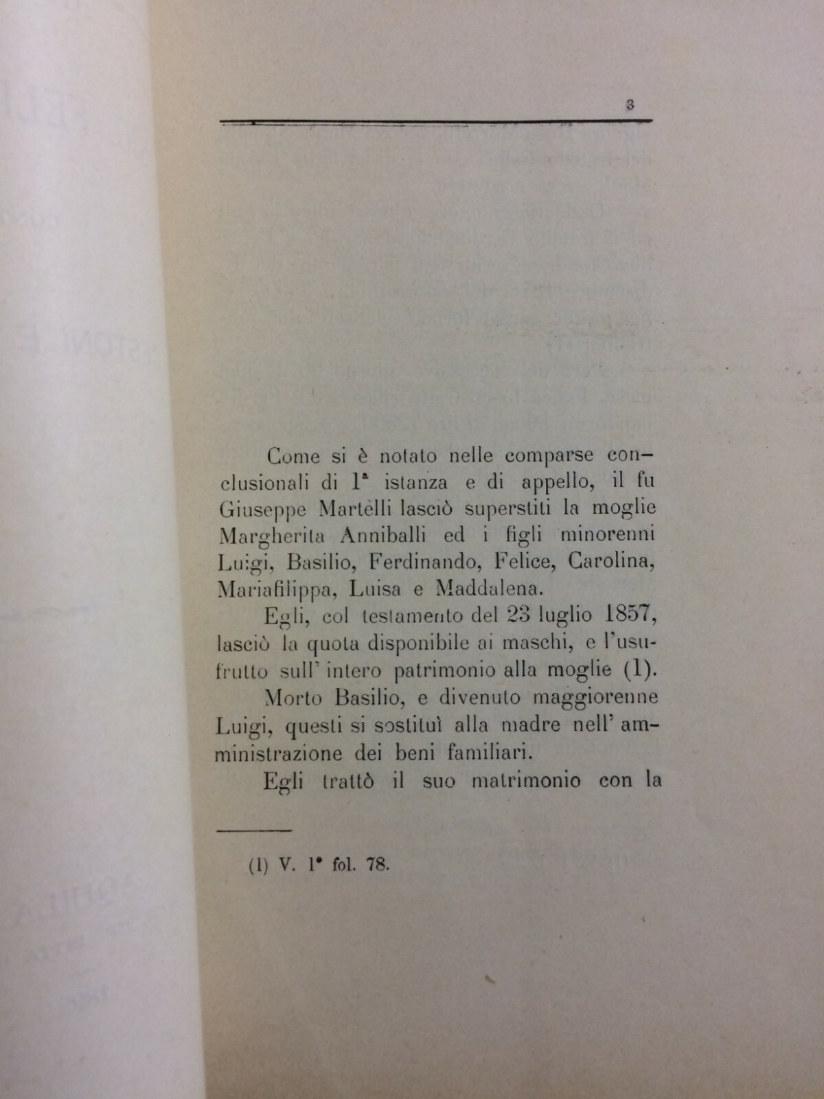 Giuridica Antica: Allegazione Aquila, Rieti, Mareri, Martelli, Cestoni, Bonanni, 1899