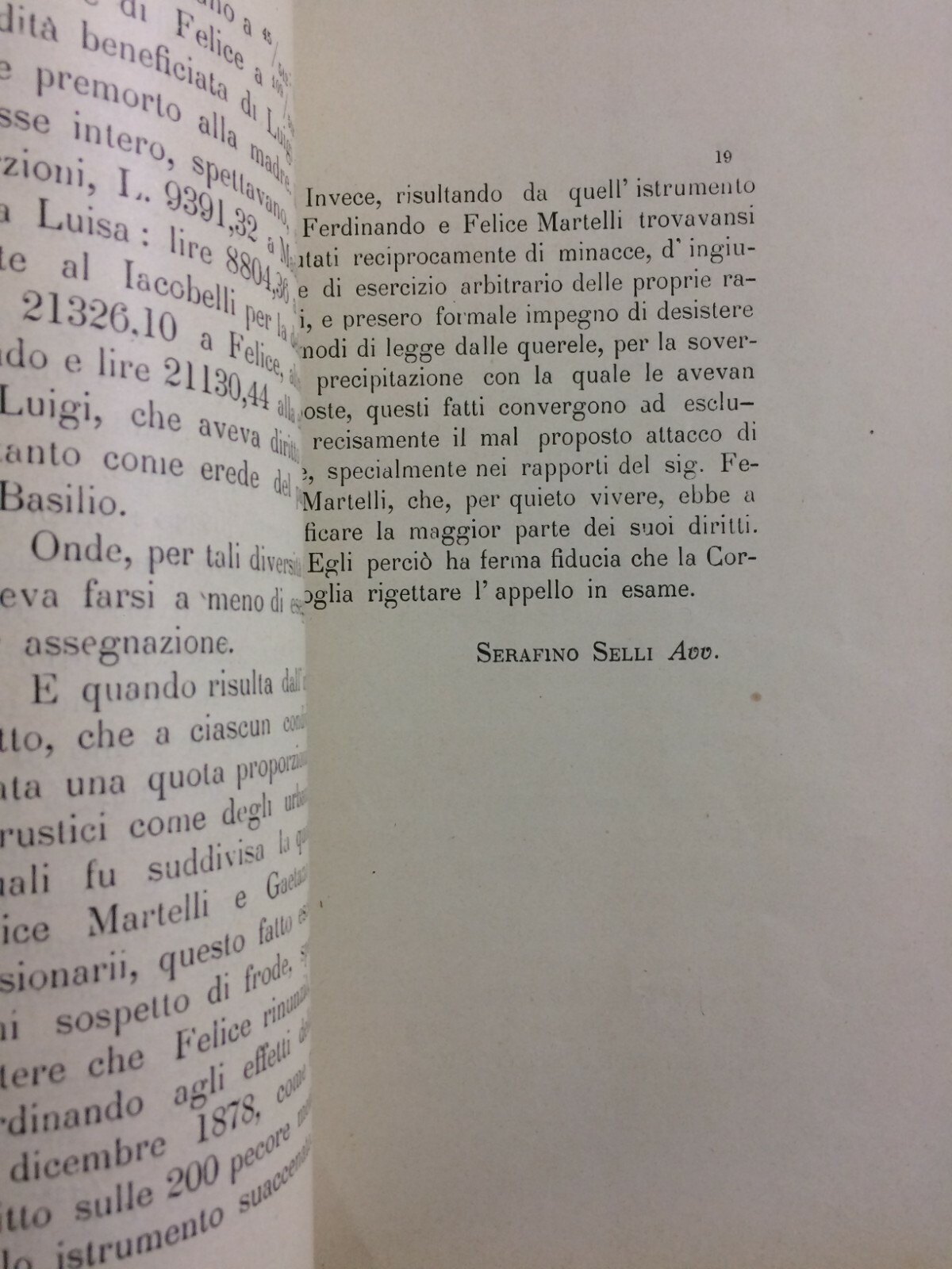Giuridica Antica: Allegazione Aquila, Rieti, Mareri, Martelli, Cestoni, Bonanni, 1899