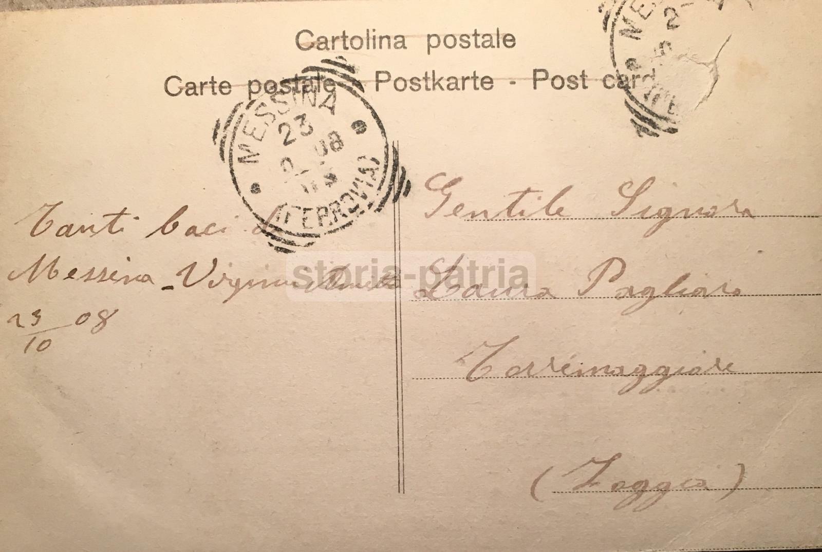 Sicilia, Messina, Antica Veduta Portuale Con Barche A Vela Da San Salvatore, Cartolina Del Primo Novecento