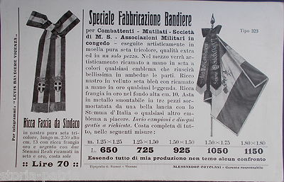 Vicenza, Catalogo Pubblicitario Antica Fabbrica Nazionale Bandiere Andrea Levis, 1925