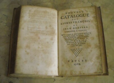 Bibliografia, Bibliofilia E Cataloghi Di Libri Antichi: Jean Gravier, Napoli 1768