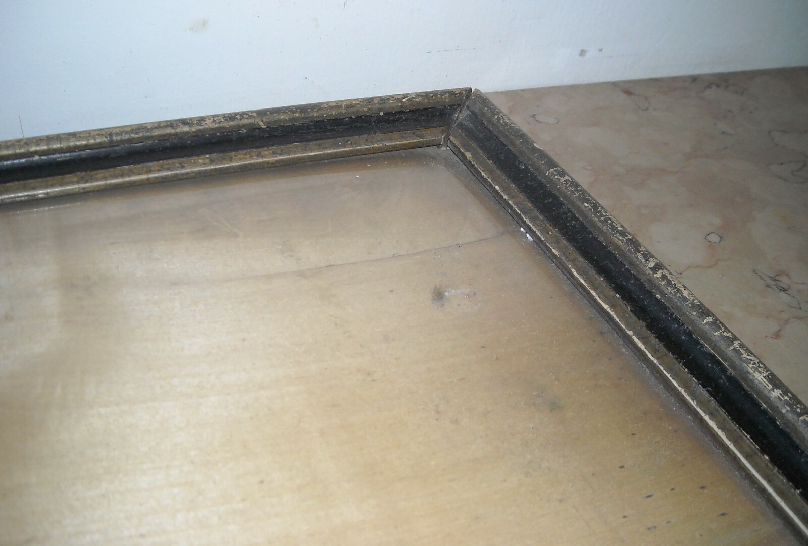 Antica Cornice Dorata Ed Ebanizzata Per Stampe, Disegni E Dipinti