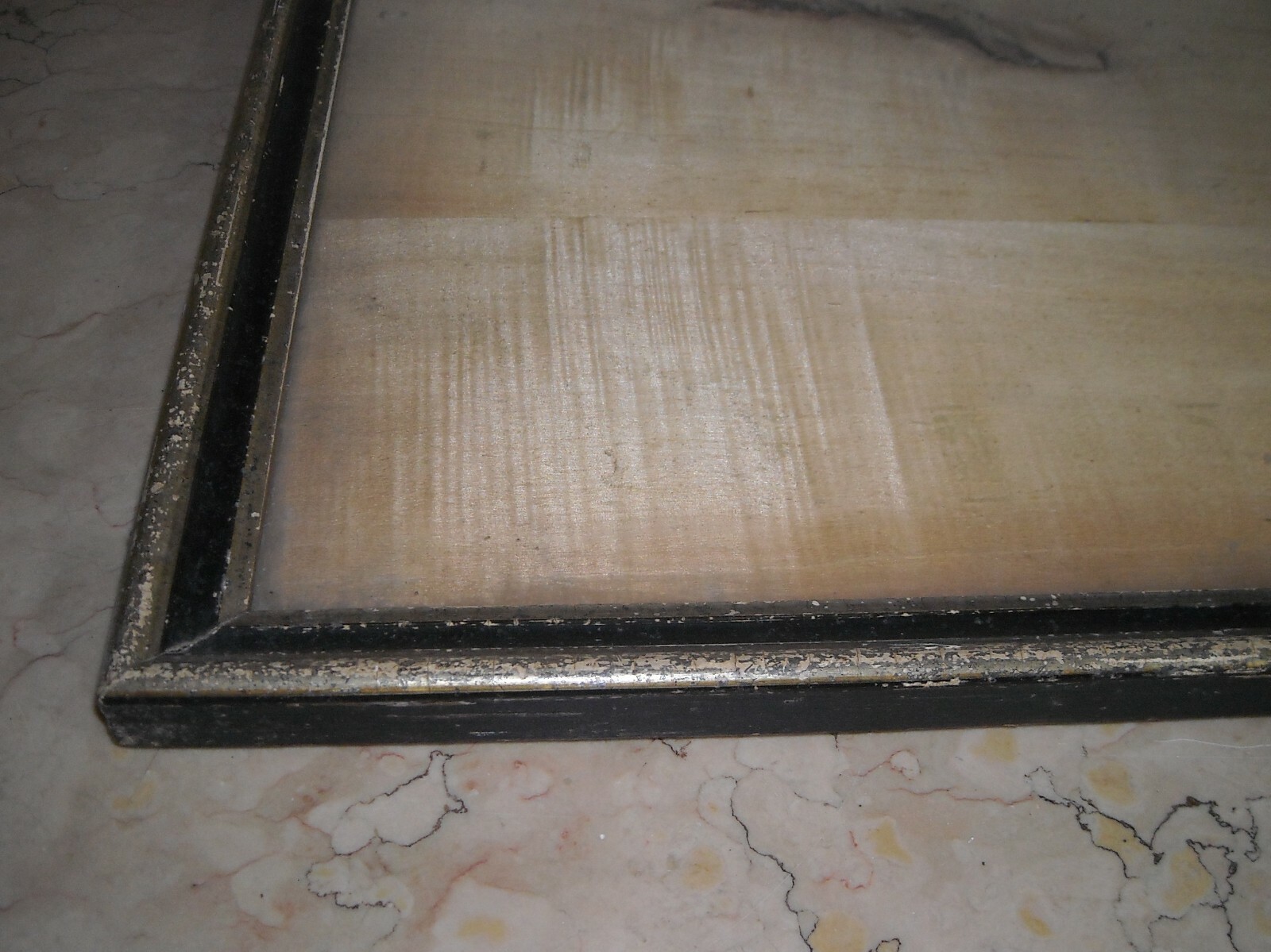 Antica Cornice Dorata Ed Ebanizzata Per Stampe, Disegni E Dipinti