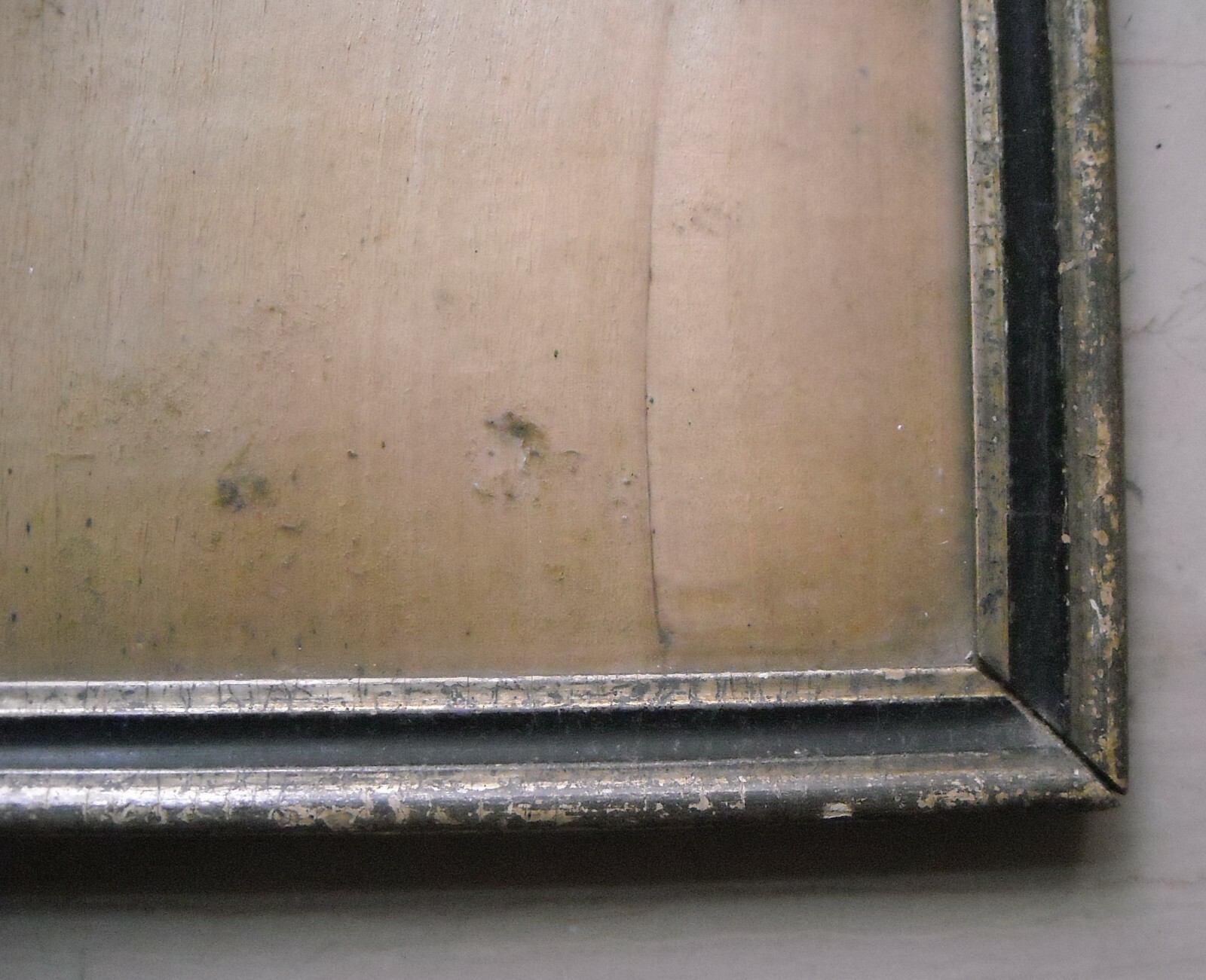 Antica Cornice Dorata Ed Ebanizzata Per Stampe, Disegni E Dipinti
