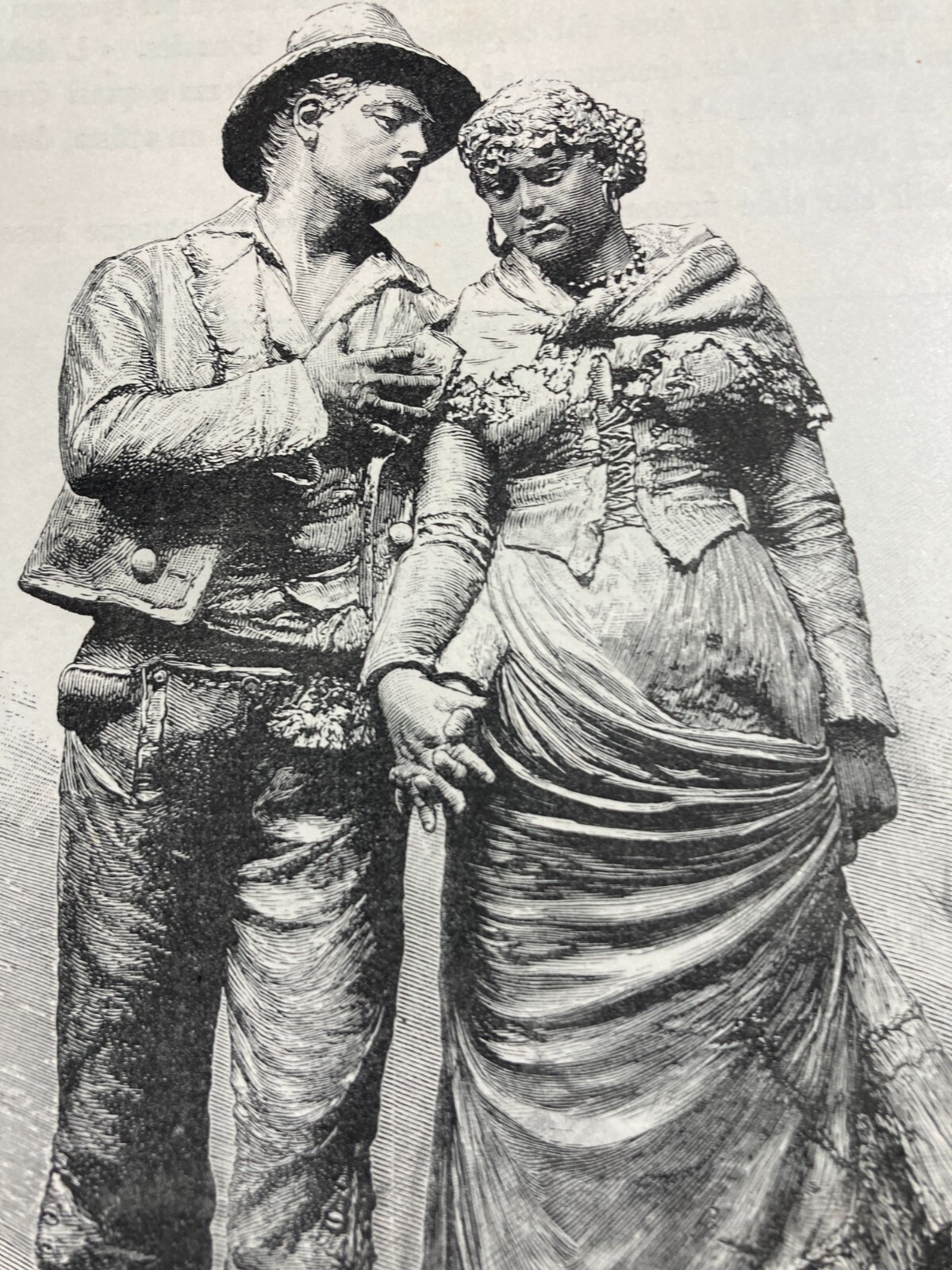 Abruzzo, Artisti Abruzzesi, Barbella: Scultura "Credi A Me", Antica Stampa Del 1891