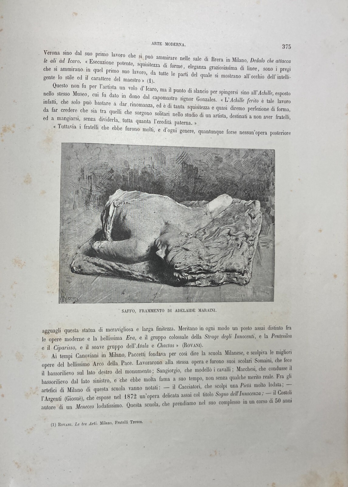 Abruzzo, Artisti Abruzzesi, Barbella: Scultura "Credi A Me", Antica Stampa Del 1891