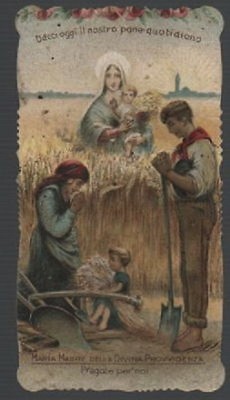 Agricoltura: Stampa Popolare Devozionale, Divina Provvidenza, Santino d'Epoca