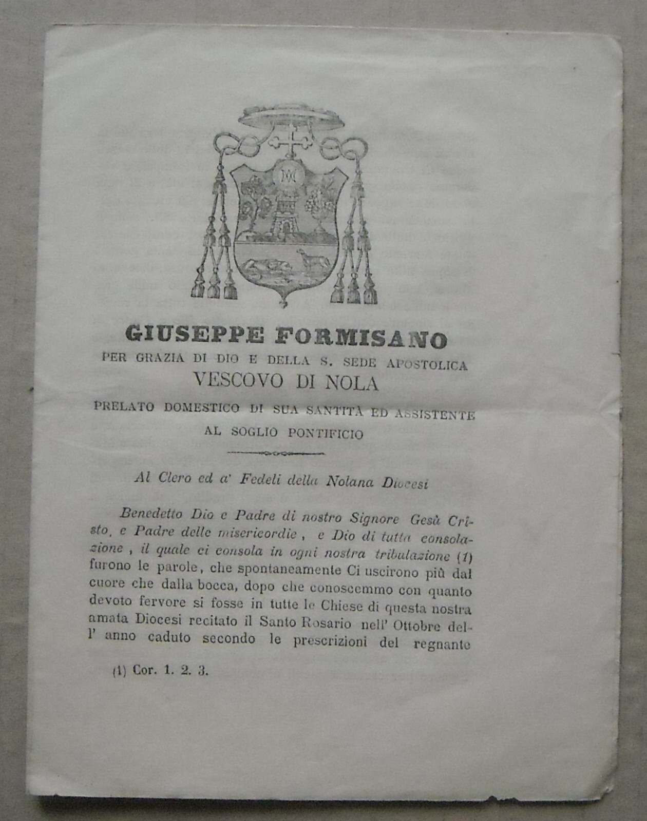 Campania, Nola, Pompei: Bartolo Longo, Contessa De Fusco, Araldica, Formisano