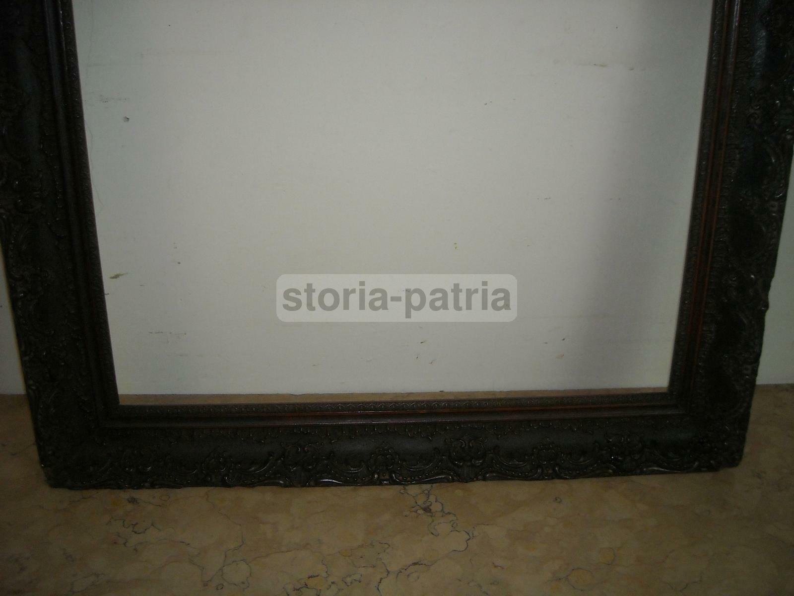 Grande Cornice Antica Liberty Con Decori In Pastiglia