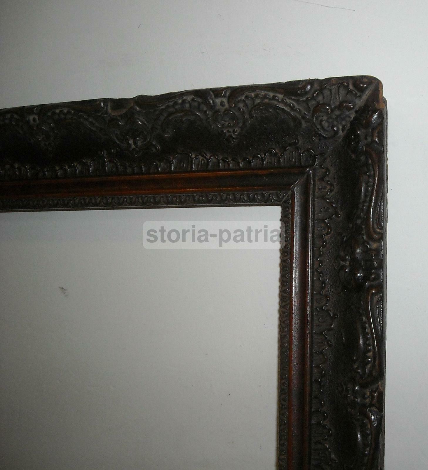 Grande Cornice Antica Liberty Con Decori In Pastiglia