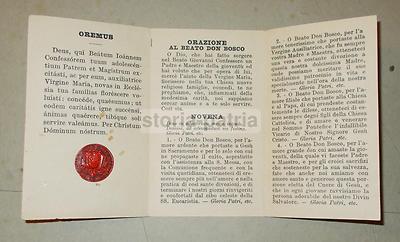 San Giovanni Bosco: Antico Pieghevole Uso Santino, Orazione, Novena, Salesiani, Torino