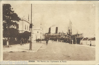 Puglia, Salento, Brindisi: Antica Veduta Portuale, Navi, Capitaneria