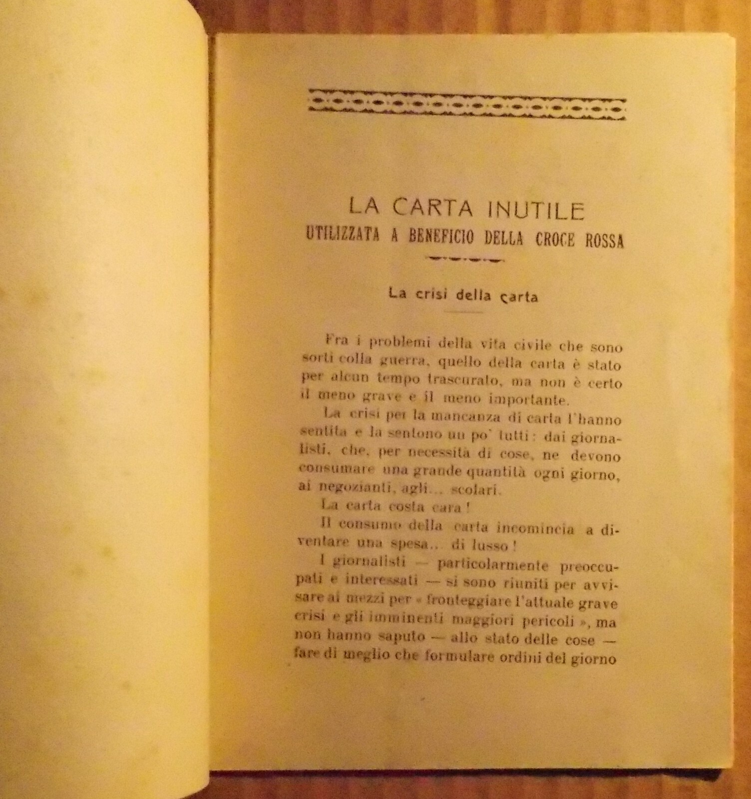 Croce Rossa Italiana: Riciclo Della Carta E Rifiuti d'Archivio   Edizione 1916, Terni