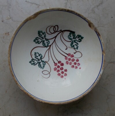 Scodella In Ceramica Popolare Vedova Besio Con Decoro A Grappoli d'Uva