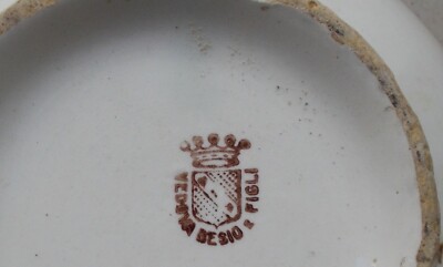 Scodella In Ceramica Popolare Vedova Besio Con Decoro A Grappoli d'Uva